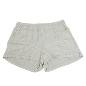 Old Navy Linen Shorts Womens Plus Size 4X Beige High Rise Pockets Stretchy NEW